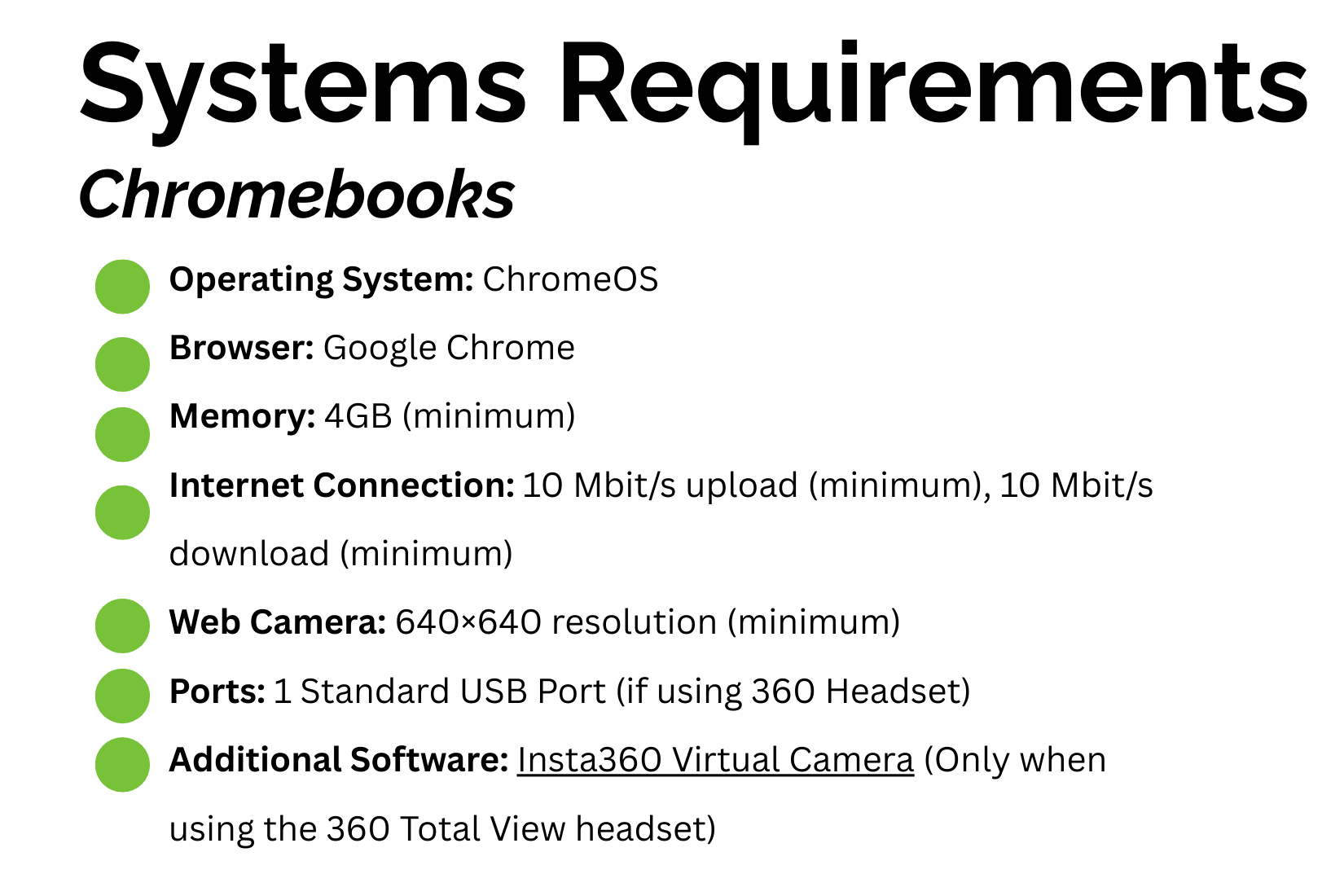 Systems Requirements - Chromebooks