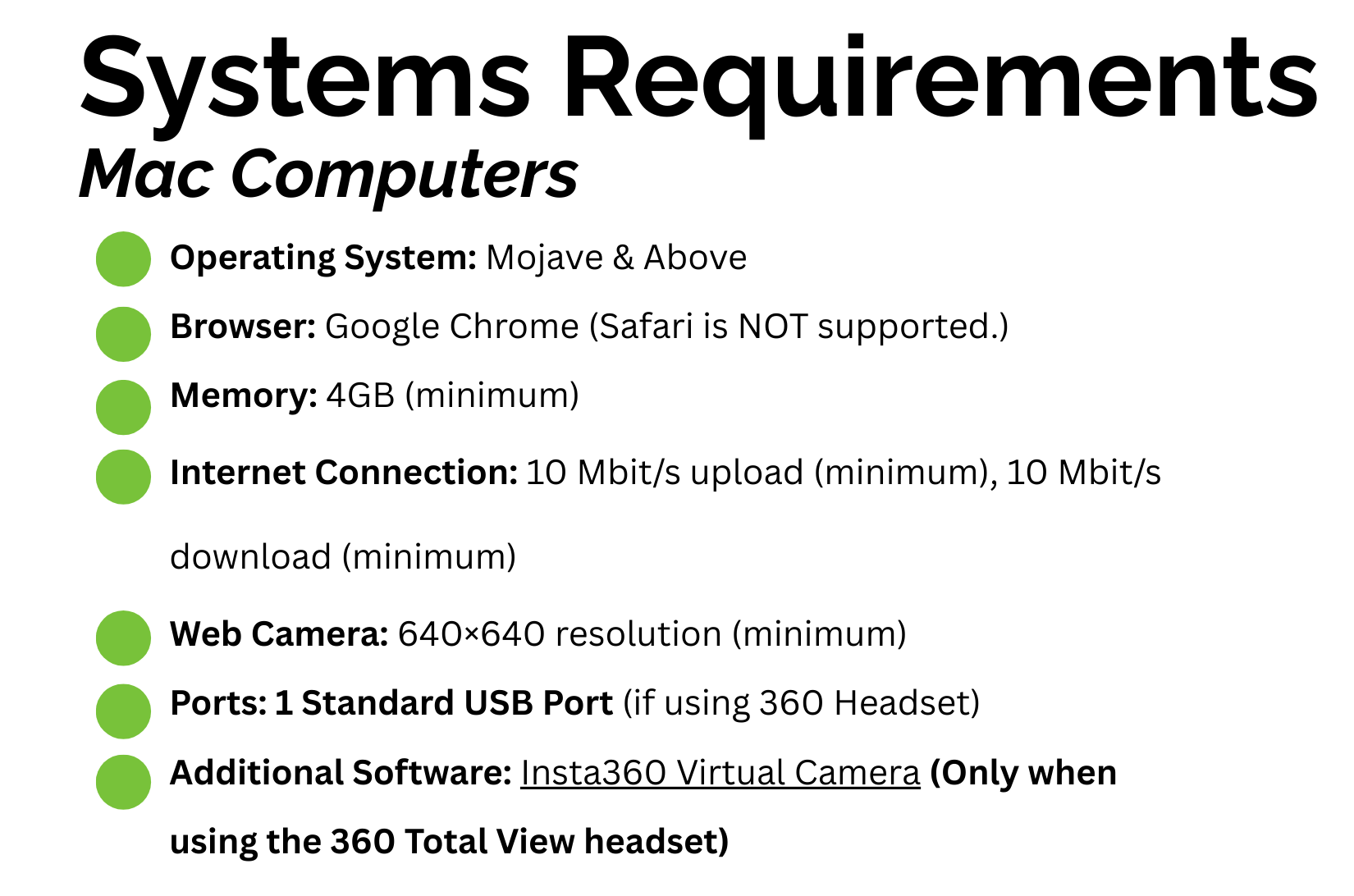 Systems Requirements - Mac