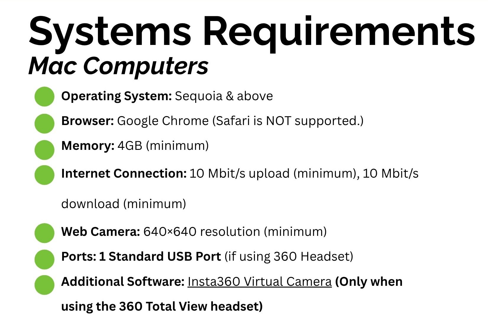 Systems Requirements - Mac