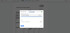screenshot of Google Docs pop-up screen with Share with others options
