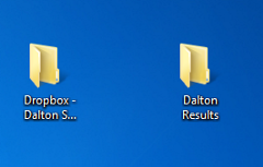 screenshot of blue desktop with two folder icons