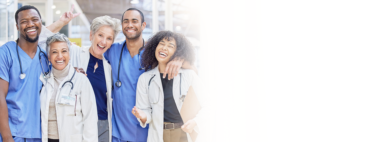 academy Group of smiling nurse educators